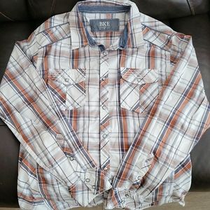 BKE men's long sleeve collard shirt sz.XL standard fit
